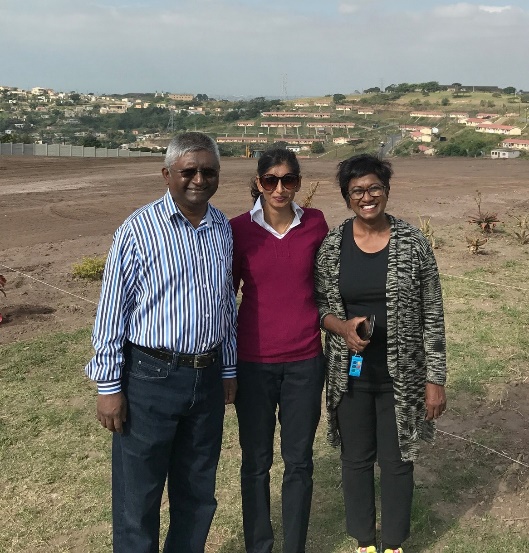 The founders of Dokimos Foundation standing on the 25 000sqm property in Verulam